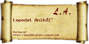 Lepedat Anikó névjegykártya